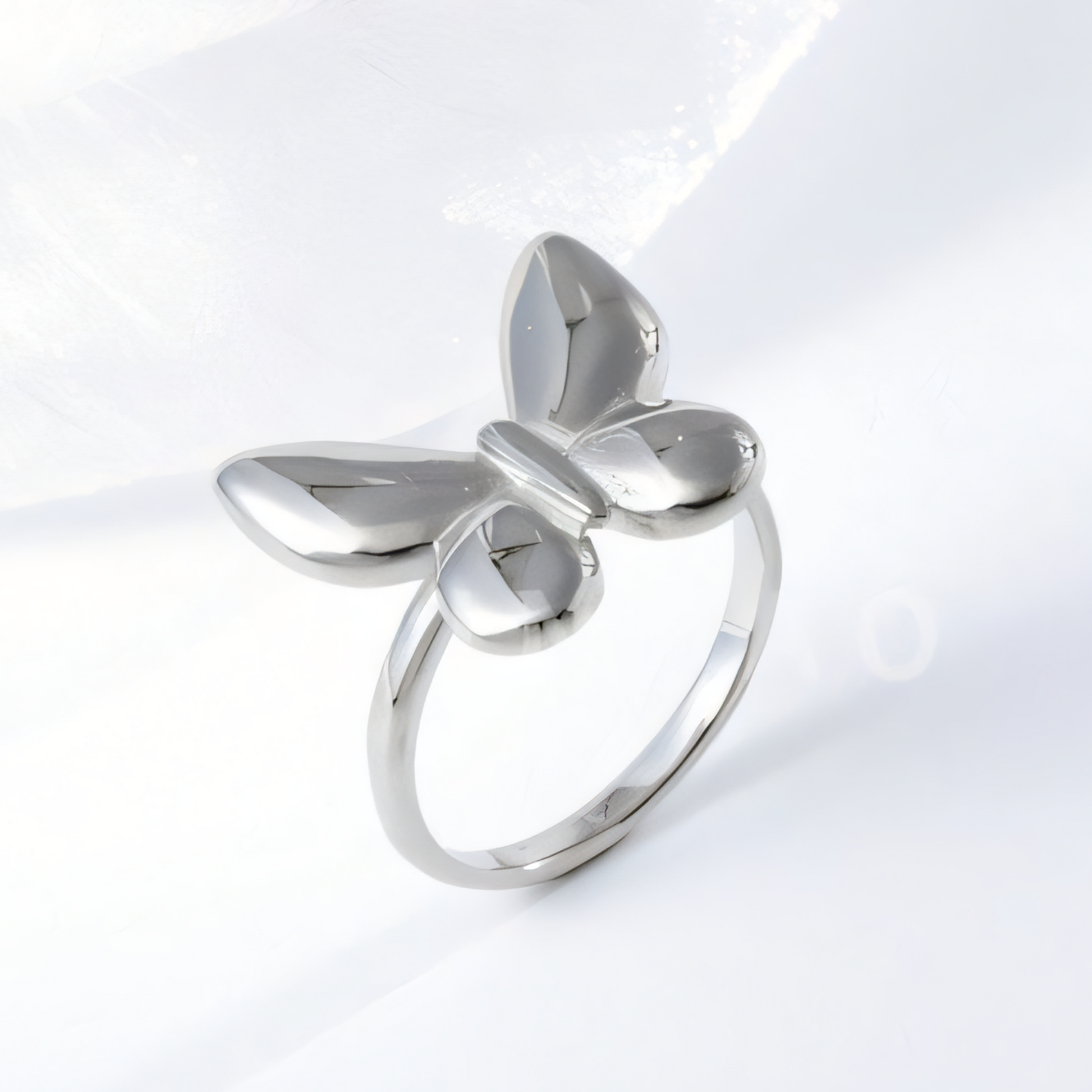 Elegant Stainless Steel Ring with Butterfly Shape for Women | G004046
