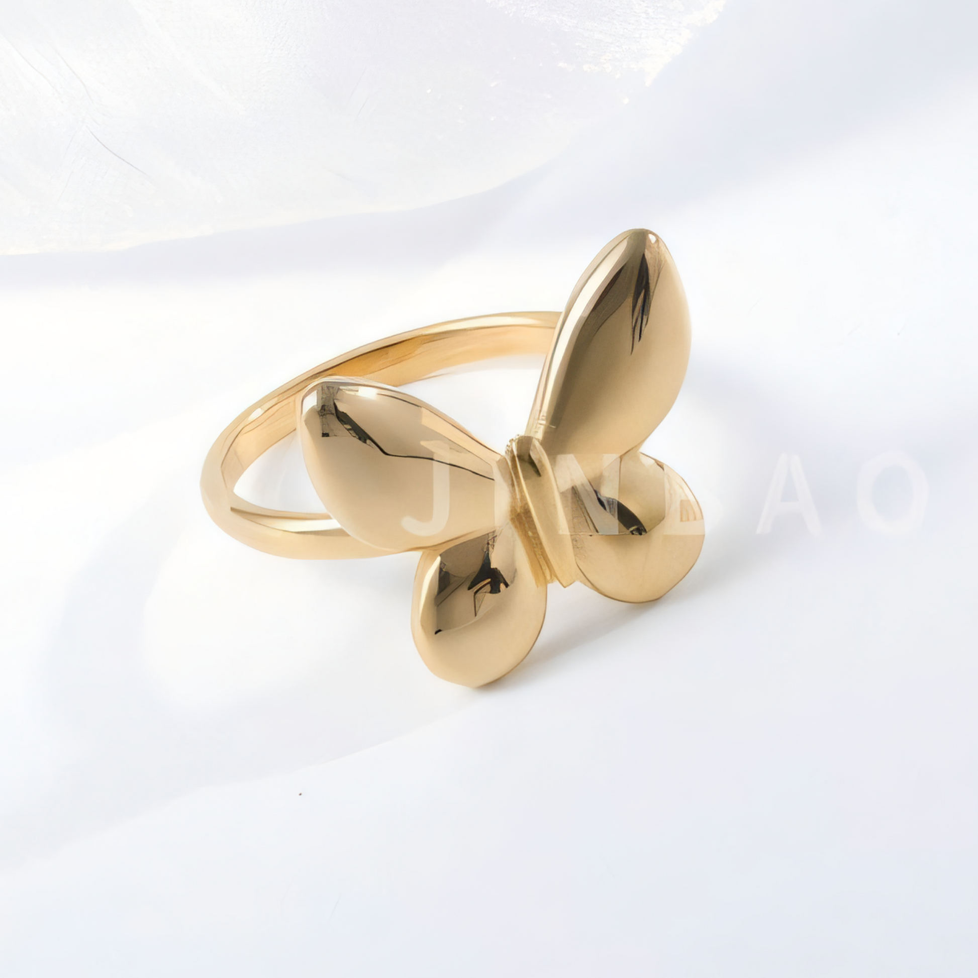 Elegant Stainless Steel Ring with Butterfly Shape for Women | G004046