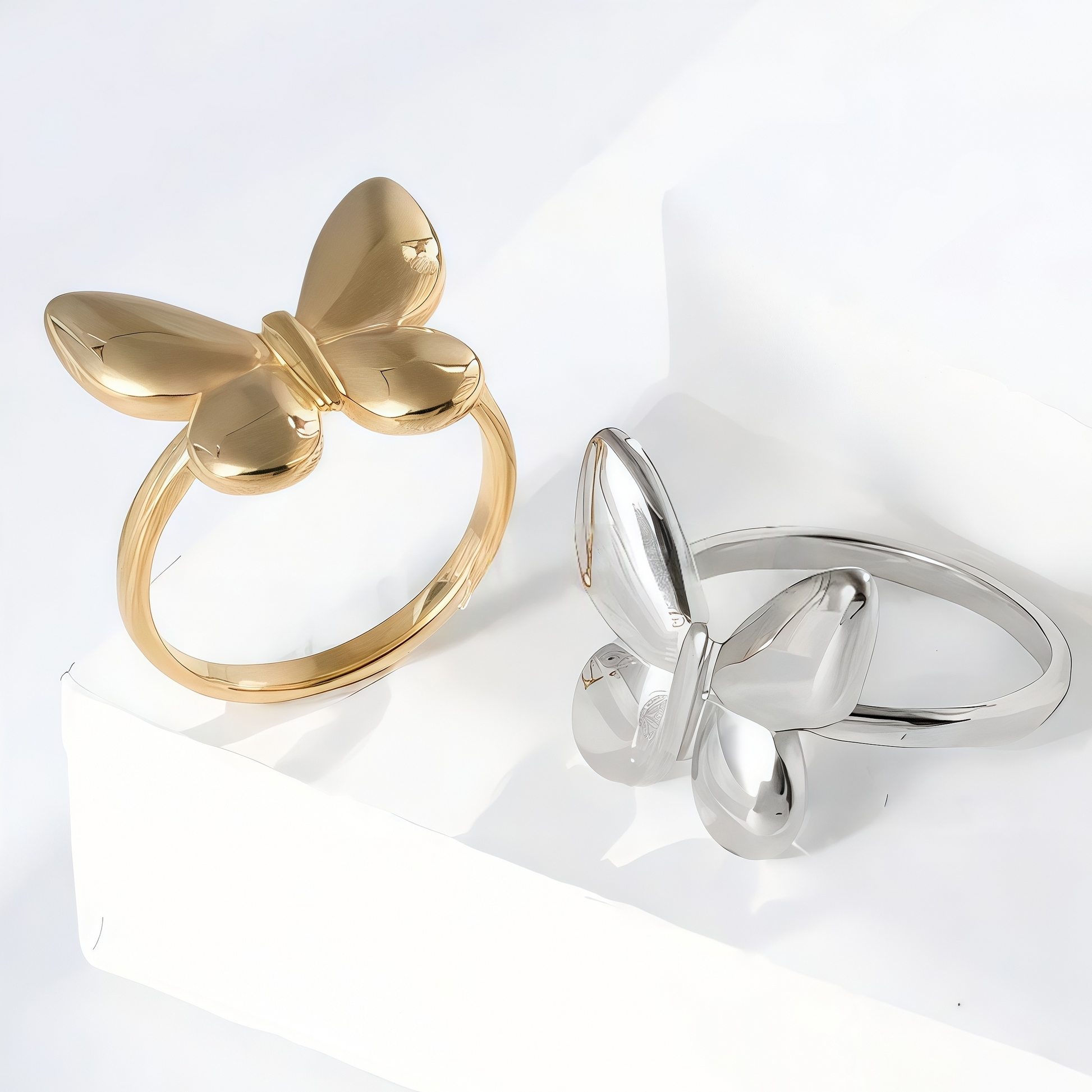 Elegant Stainless Steel Ring with Butterfly Shape for Women | G004046