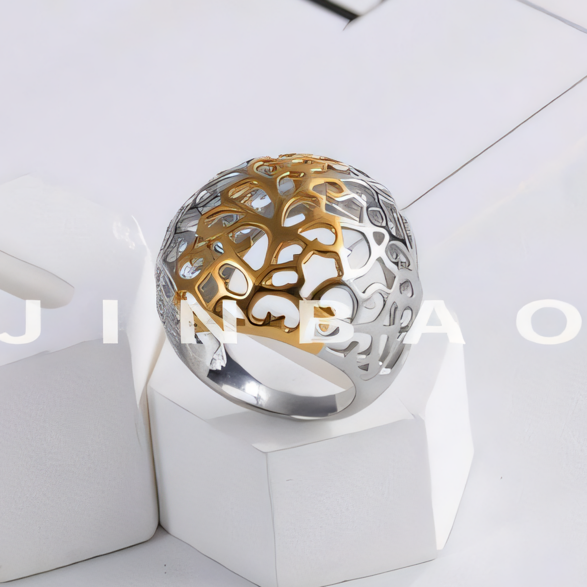 Exquisite Hollow Design Stainless Steel Ring Modern Elegant Style Women Ring | ML038