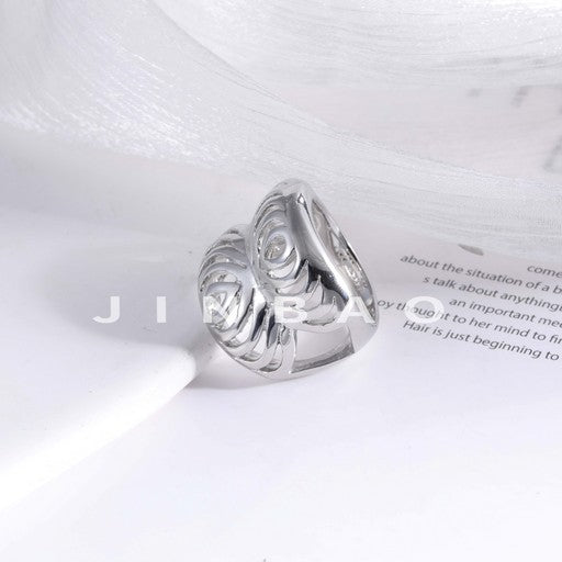 Exquisite Streamlined Stainless Steel Ring Minimalist Stylish Design Women Ring | G005439