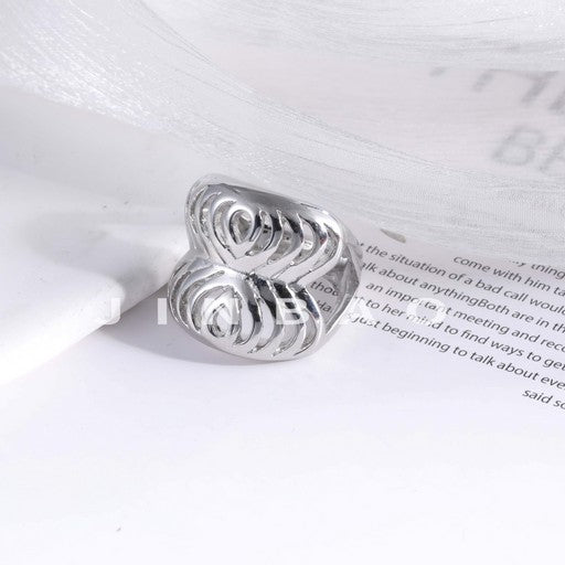 Exquisite Streamlined Stainless Steel Ring Minimalist Stylish Design Women Ring | G005439