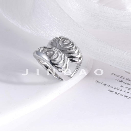 Exquisite Streamlined Stainless Steel Ring Minimalist Stylish Design Women Ring | G005439