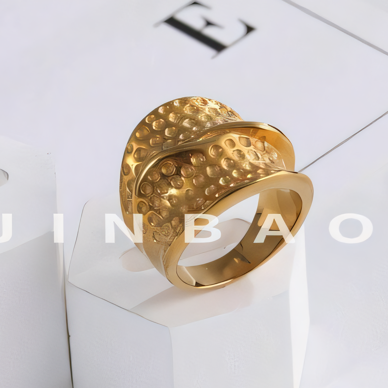 Fashion Creative Textured Stainless Steel Ring Women's Ring | DZ1366