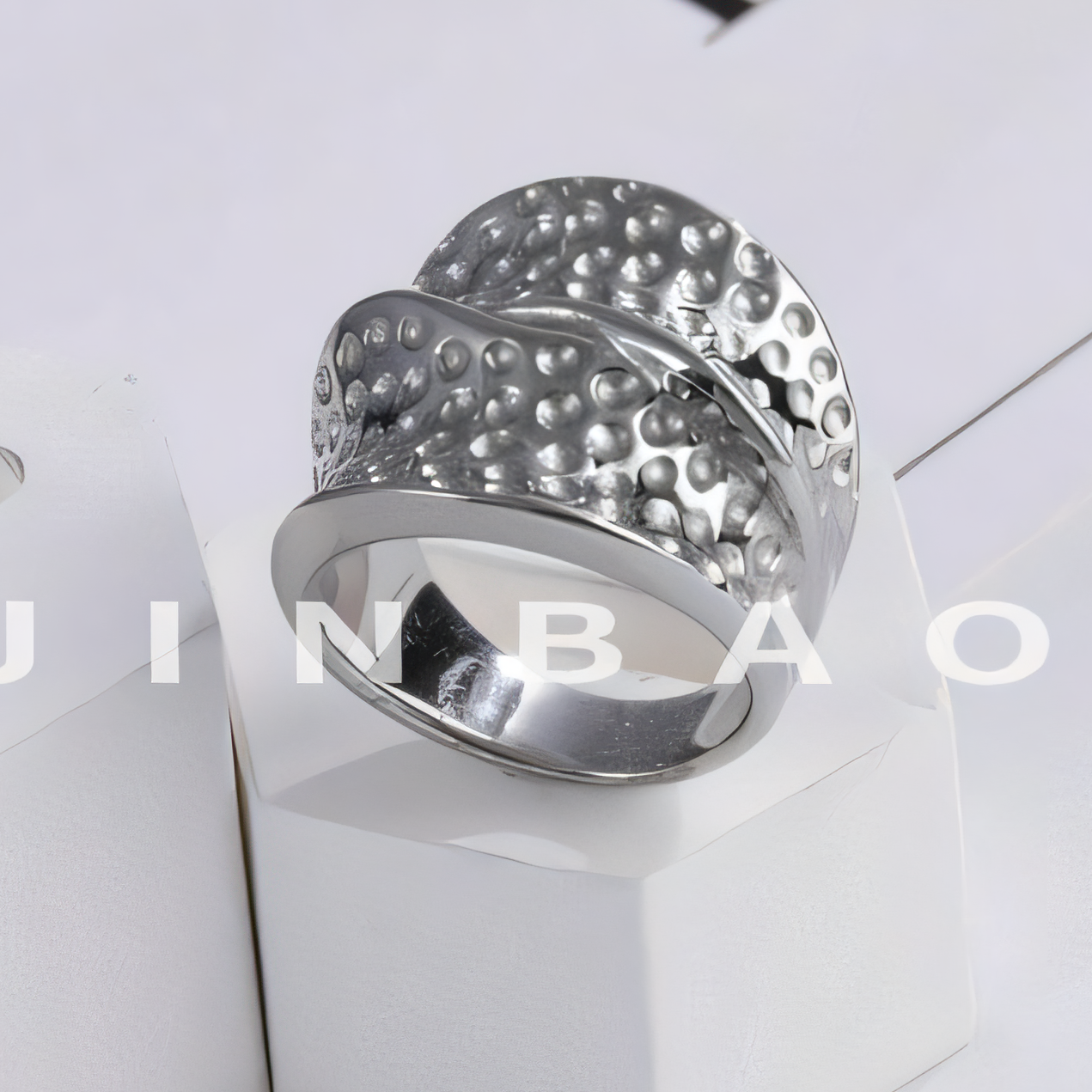 Fashion Creative Textured Stainless Steel Ring Women's Ring | DZ1366