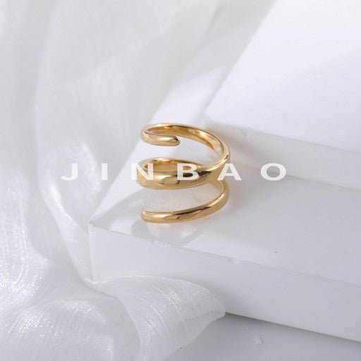 Fashion Curved Stainless Steel Ring Women's Ring | G002230
