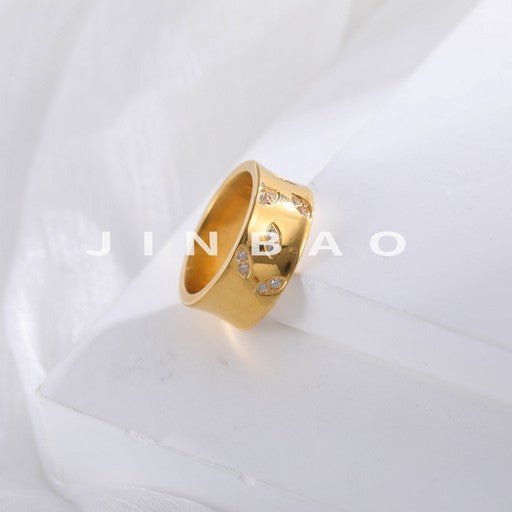 Fashion Simple Stainless Steel Crystal Decorative Ring Unisex Ring | G005447