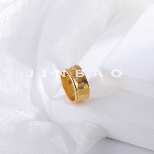 Fashion Simple Stainless Steel Crystal Decorative Ring Unisex Ring | G005447