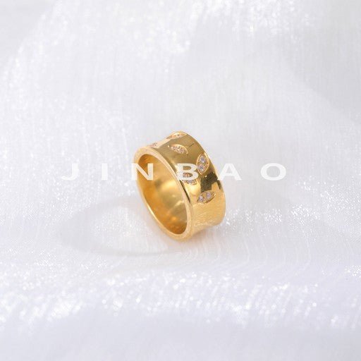 Fashion Simple Stainless Steel Crystal Decorative Ring Unisex Ring | G005447
