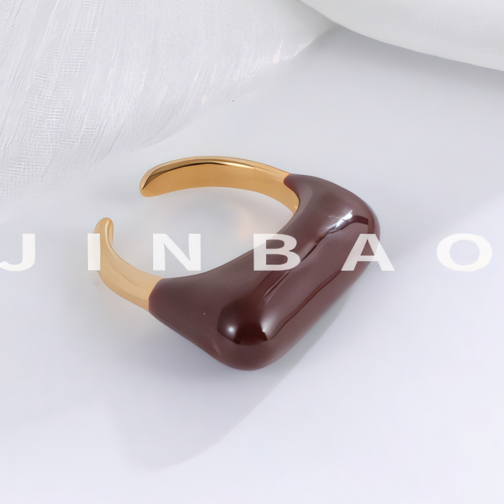 Fashion Streamlined Stainless Steel Gemstone Ring Women's Ring | G004332
