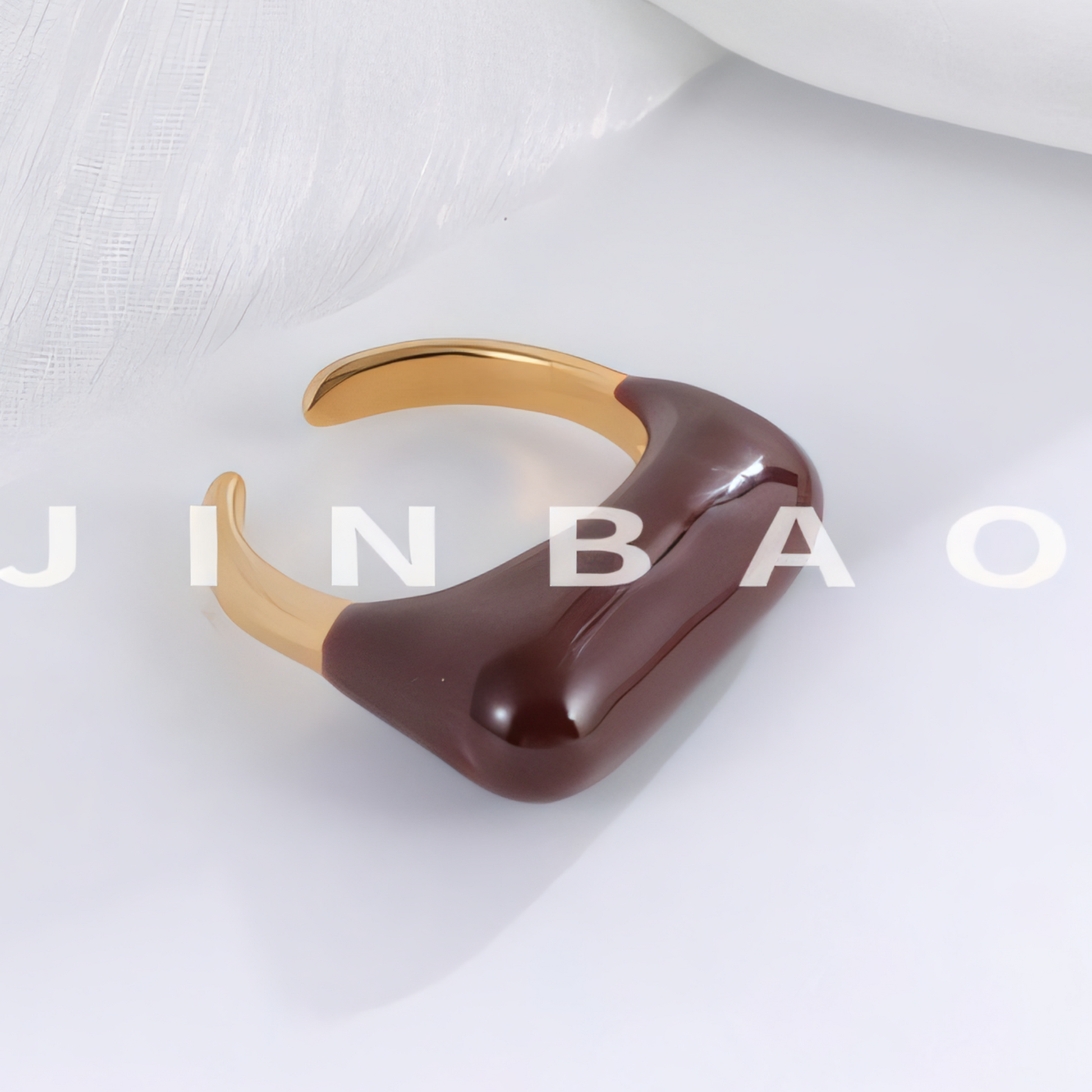 Fashion Streamlined Stainless Steel Gemstone Ring Women's Ring | G004332