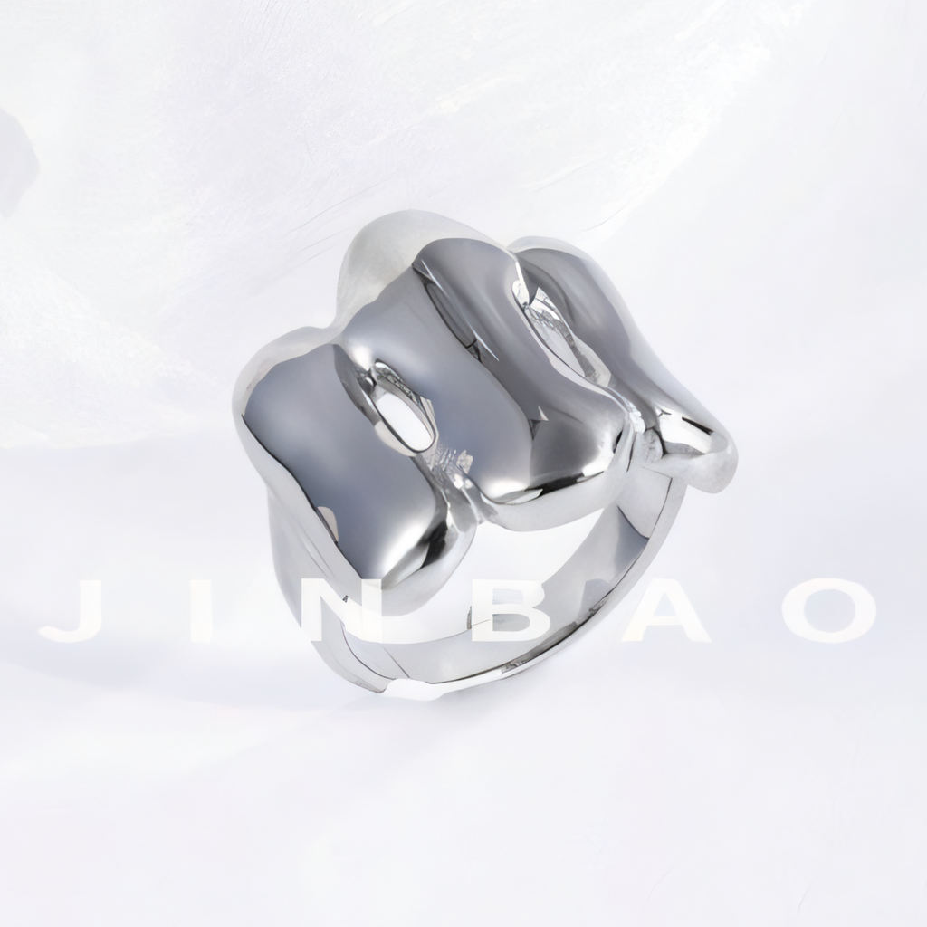 Fashion Streamlined Stainless Steel Wavy Ring Women's Ring | G004270-1