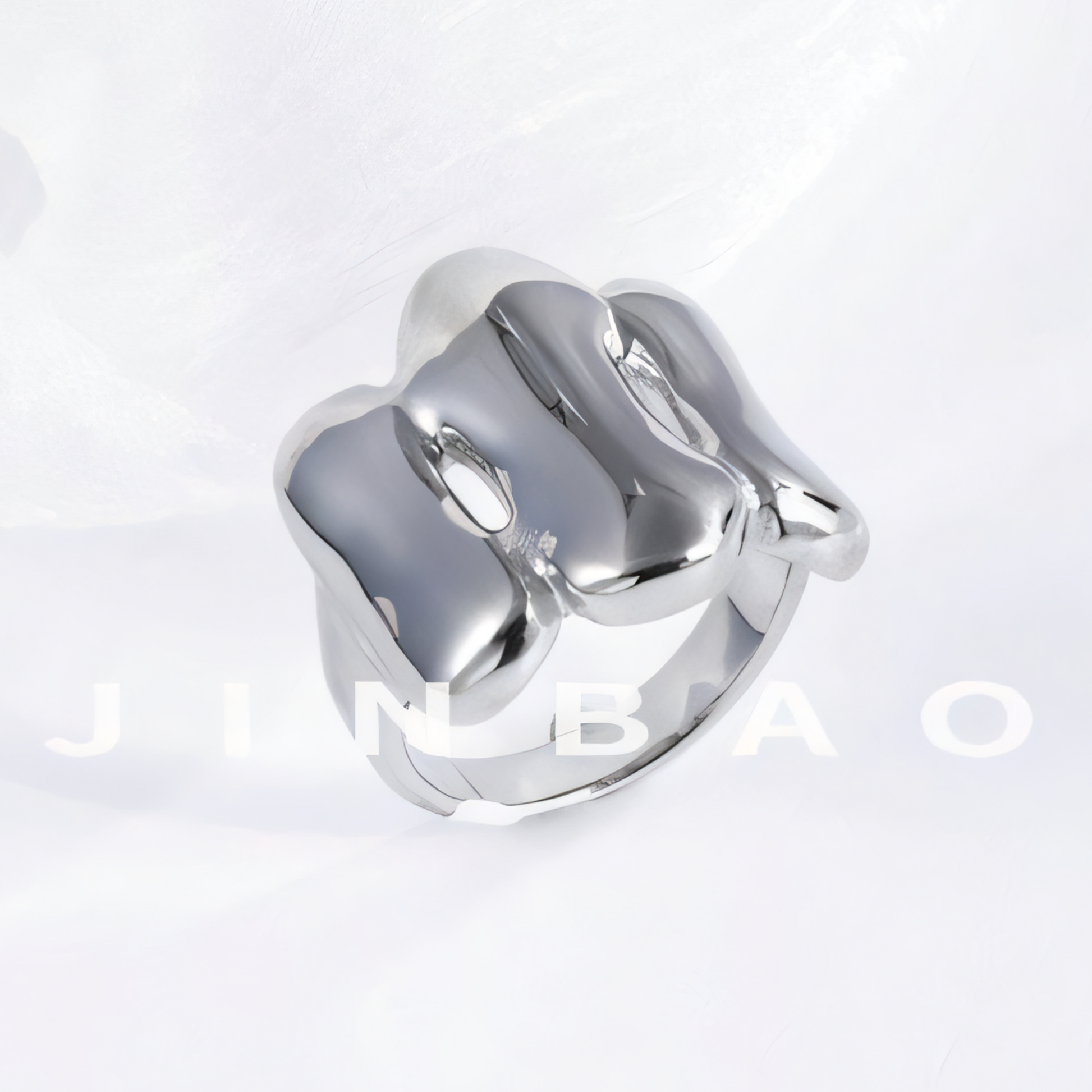 Fashion Streamlined Stainless Steel Wavy Ring Women's Ring | G004270-1
