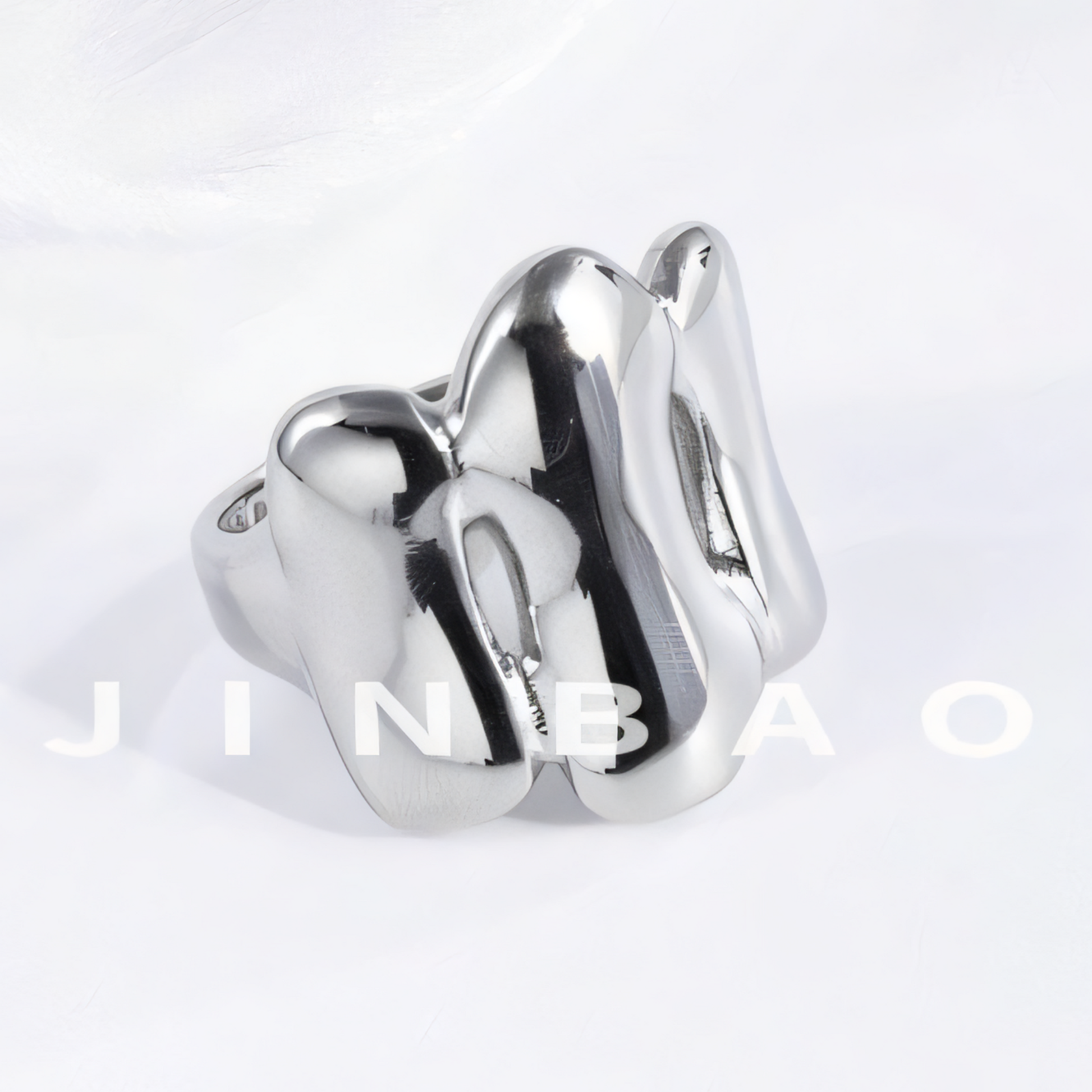 Fashion Streamlined Stainless Steel Wavy Ring Women's Ring | G004270-1