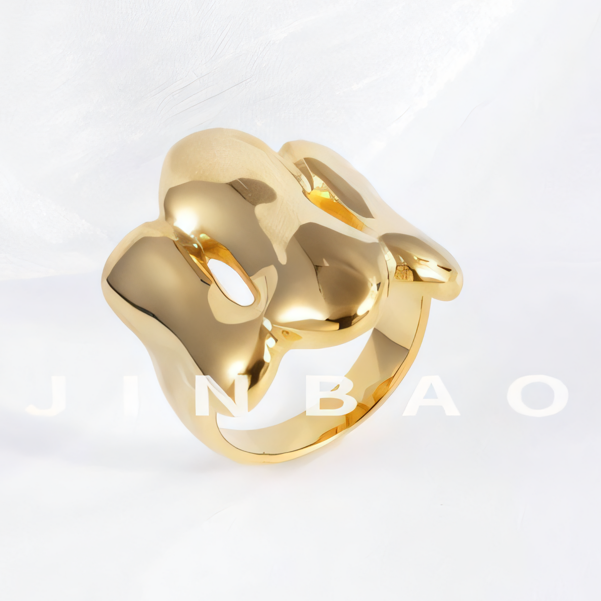 Fashion Streamlined Stainless Steel Wavy Ring Women's Ring | G004270-1