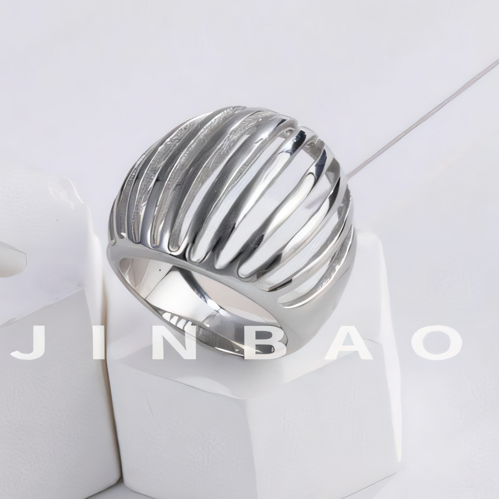 Fashion Striped Stainless Steel Ring Women's Ring | G00338