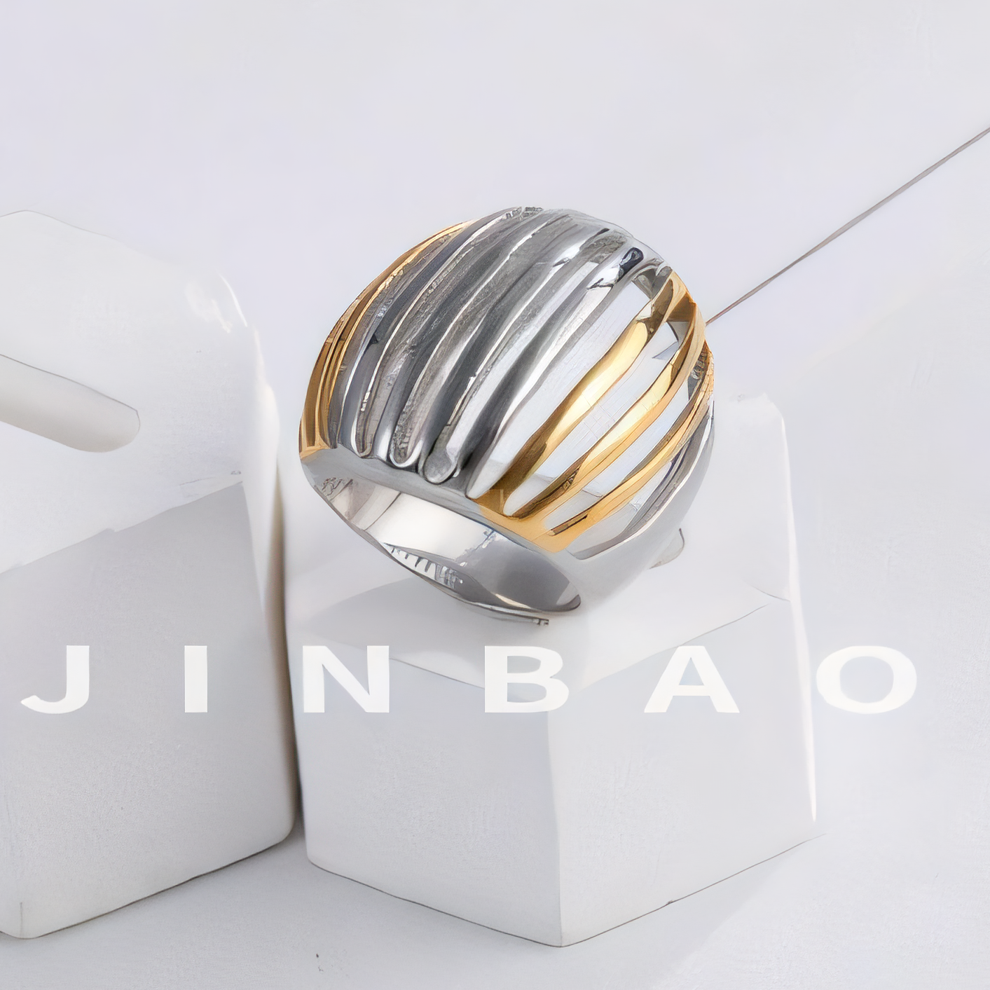 Fashion Striped Stainless Steel Ring Women's Ring | G00338
