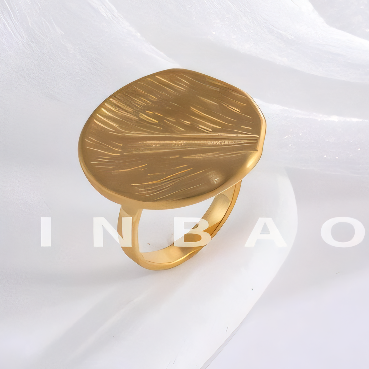 Fashion Textured Stainless Steel Ring Women's Ring | G003603