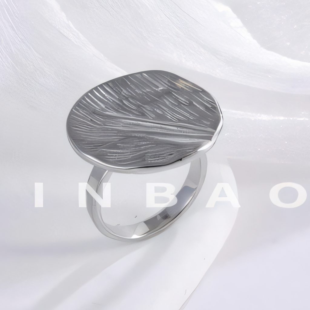 Fashion Textured Stainless Steel Ring Women's Ring | G003603