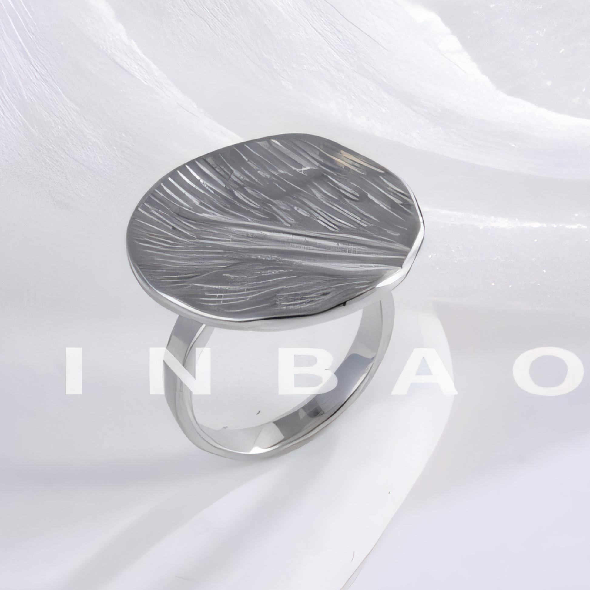 Fashion Textured Stainless Steel Ring Women's Ring | G003603