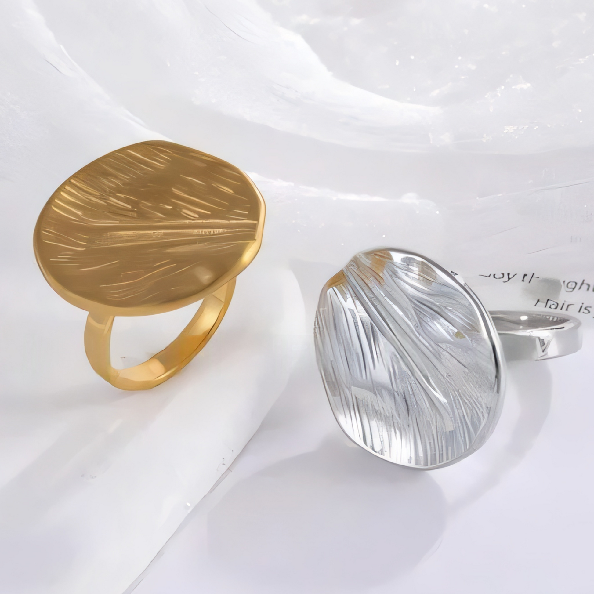 Fashion Textured Stainless Steel Ring Women's Ring | G003603