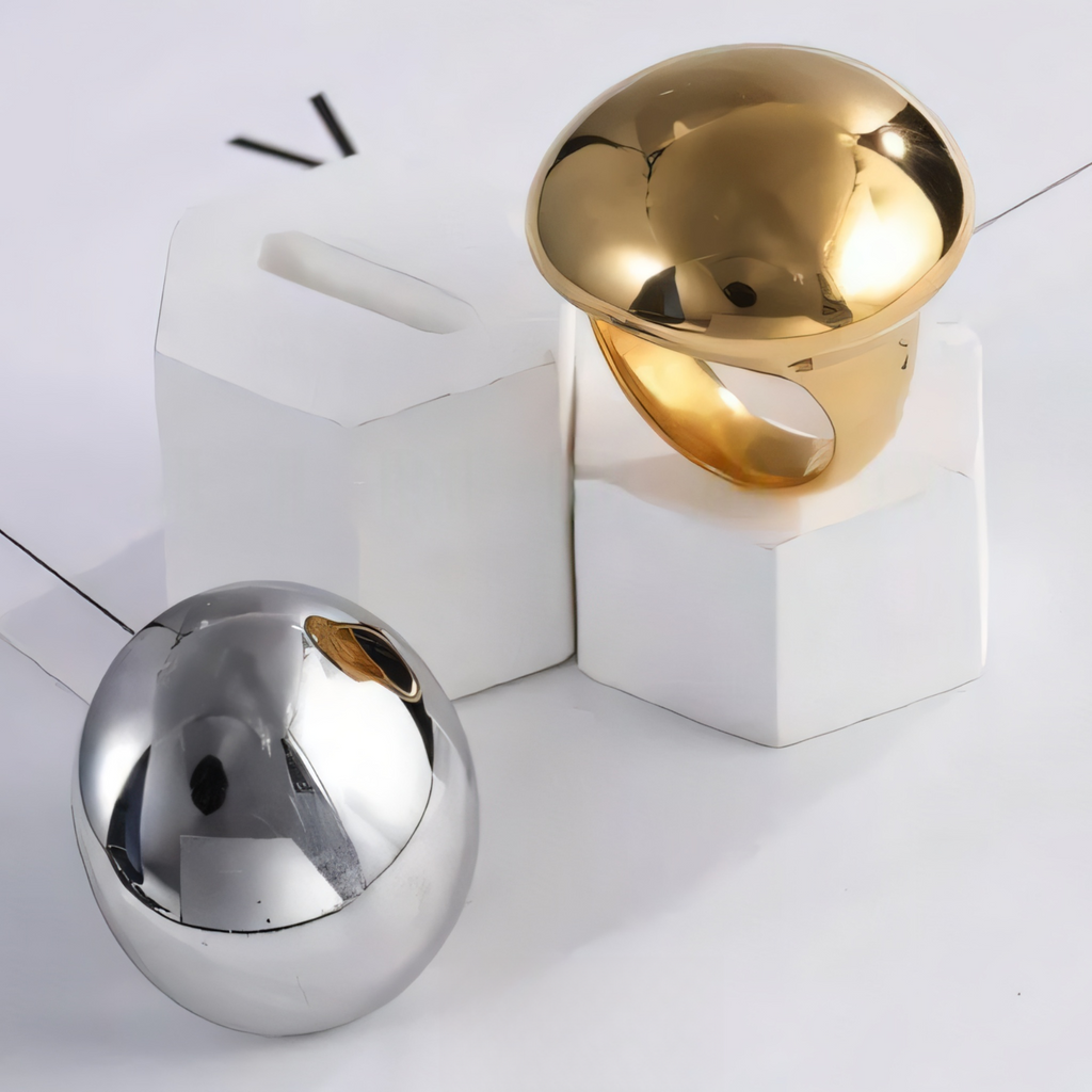 Fashionable Stainless Steel Dome Ring for Women | DZ84