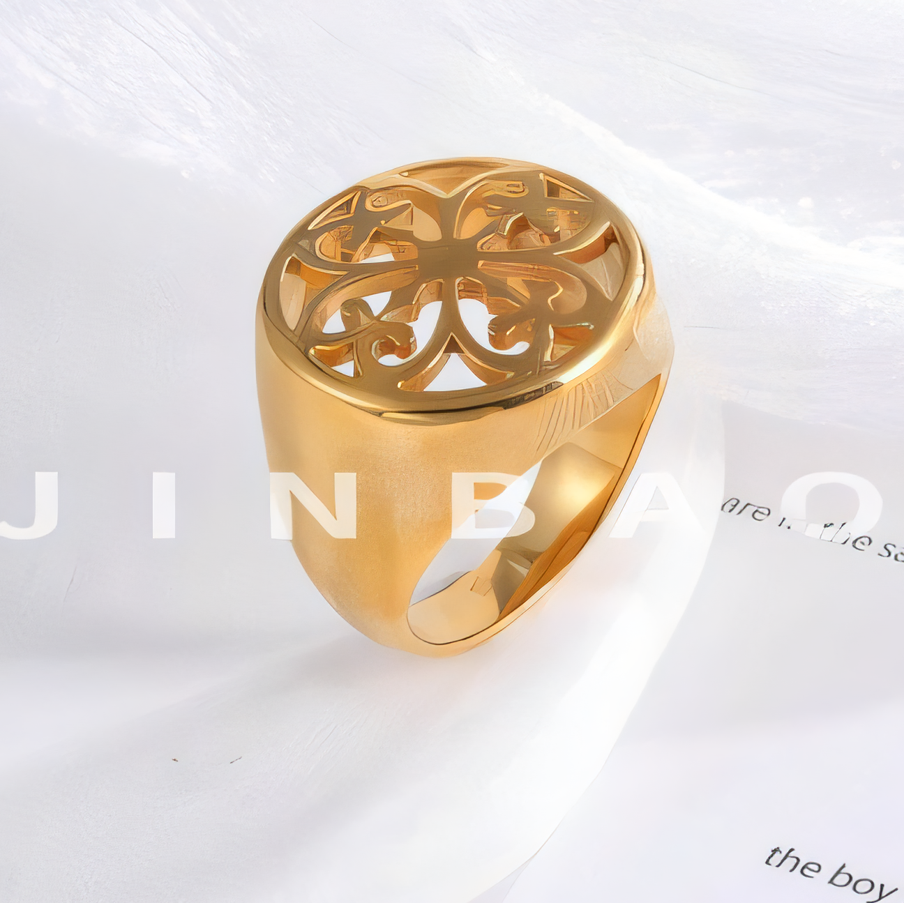 Floral Hollow Golden Ring Vintage Fashion Design for Women | ML078