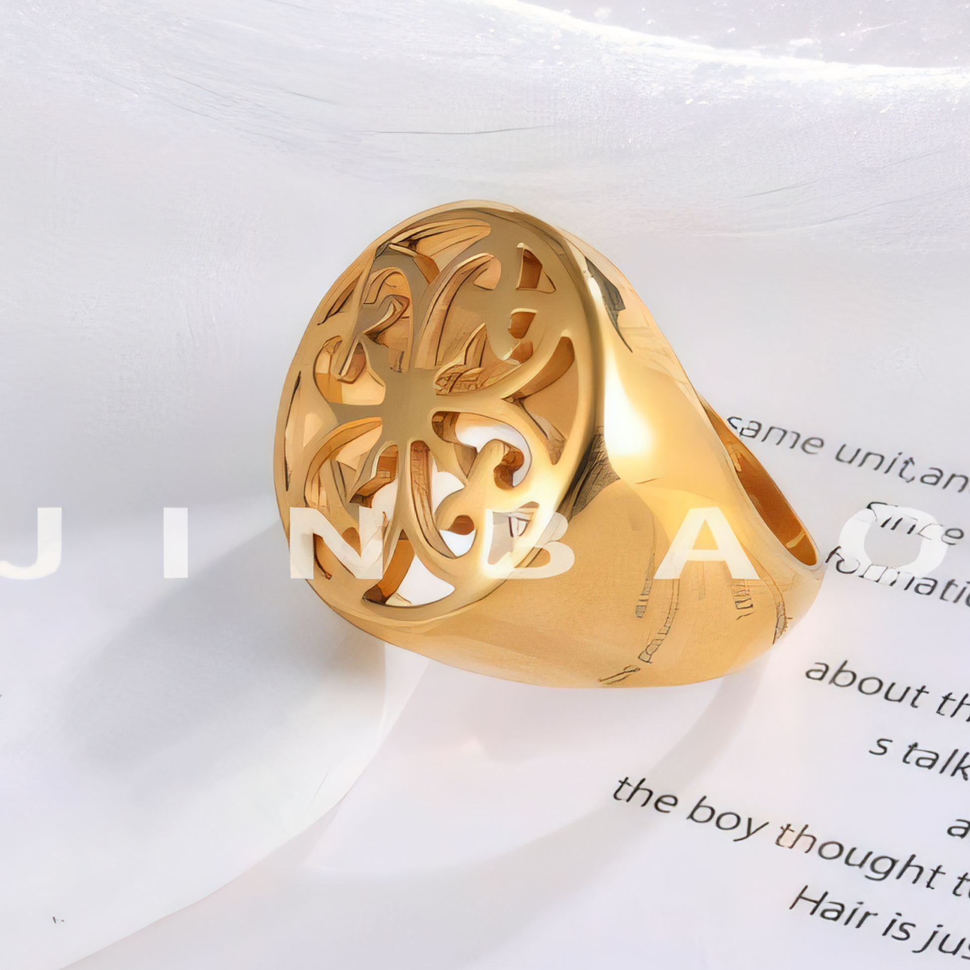 Floral Hollow Golden Ring Vintage Fashion Design for Women | ML078