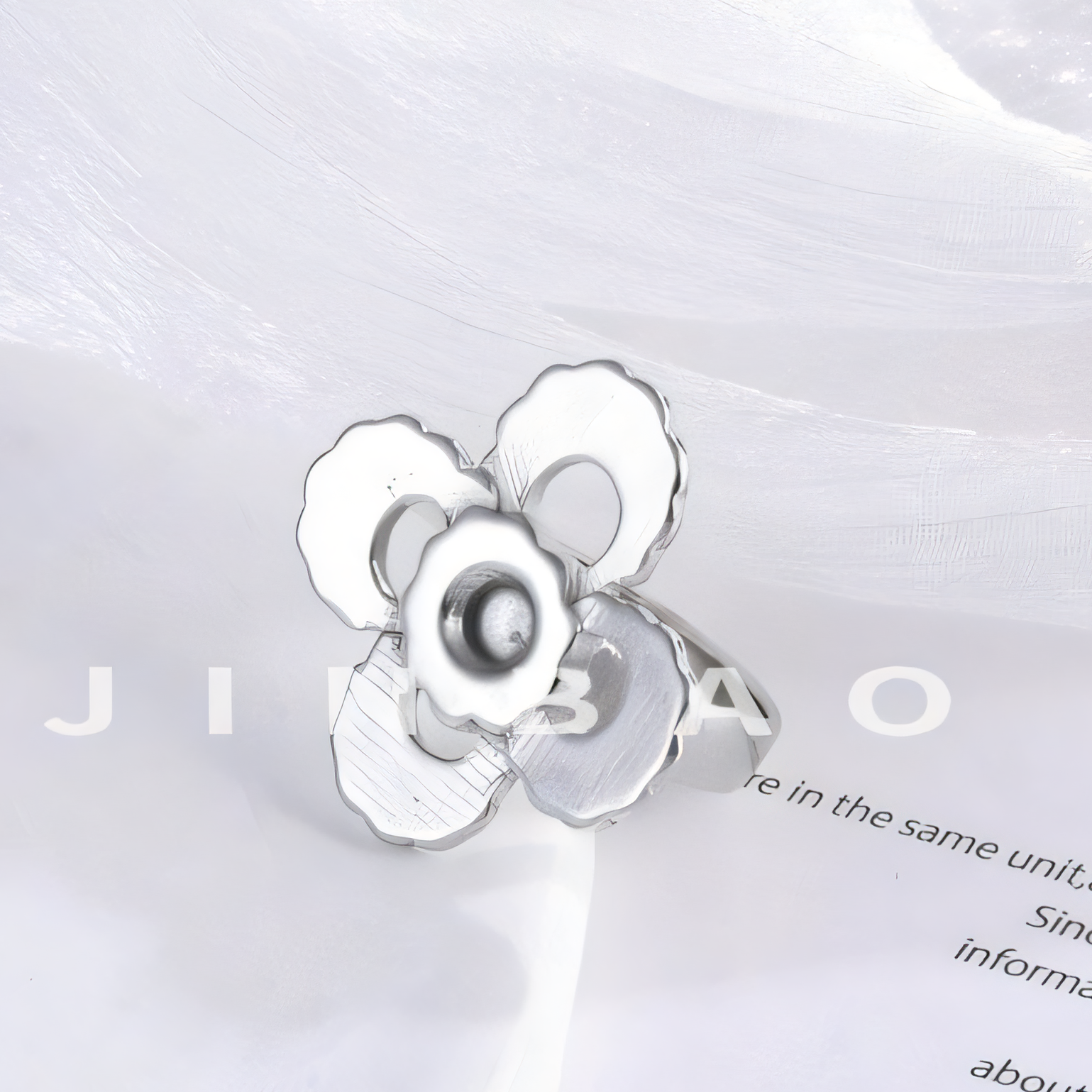 Flower Design Stainless Steel Ring Women's Elegant Minimalist Band | G003401