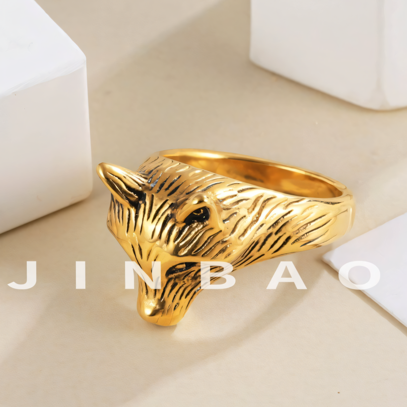 Fox Head Stainless Steel Ring Men Women Vintage Animal Jewelry Gift | DZ1391