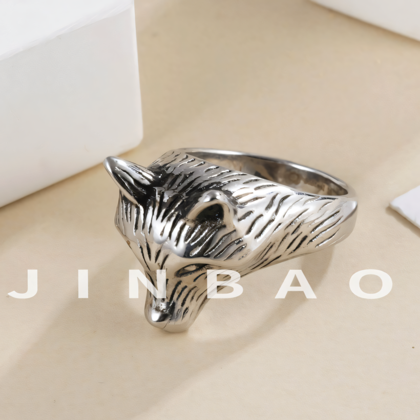 Fox Head Stainless Steel Ring Men Women Vintage Animal Jewelry Gift | DZ1391