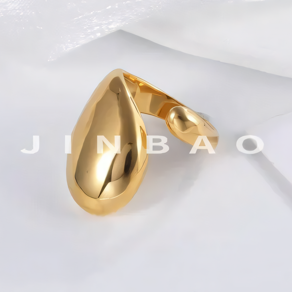 24k gold plated stainless steel ring for women simple style female ring