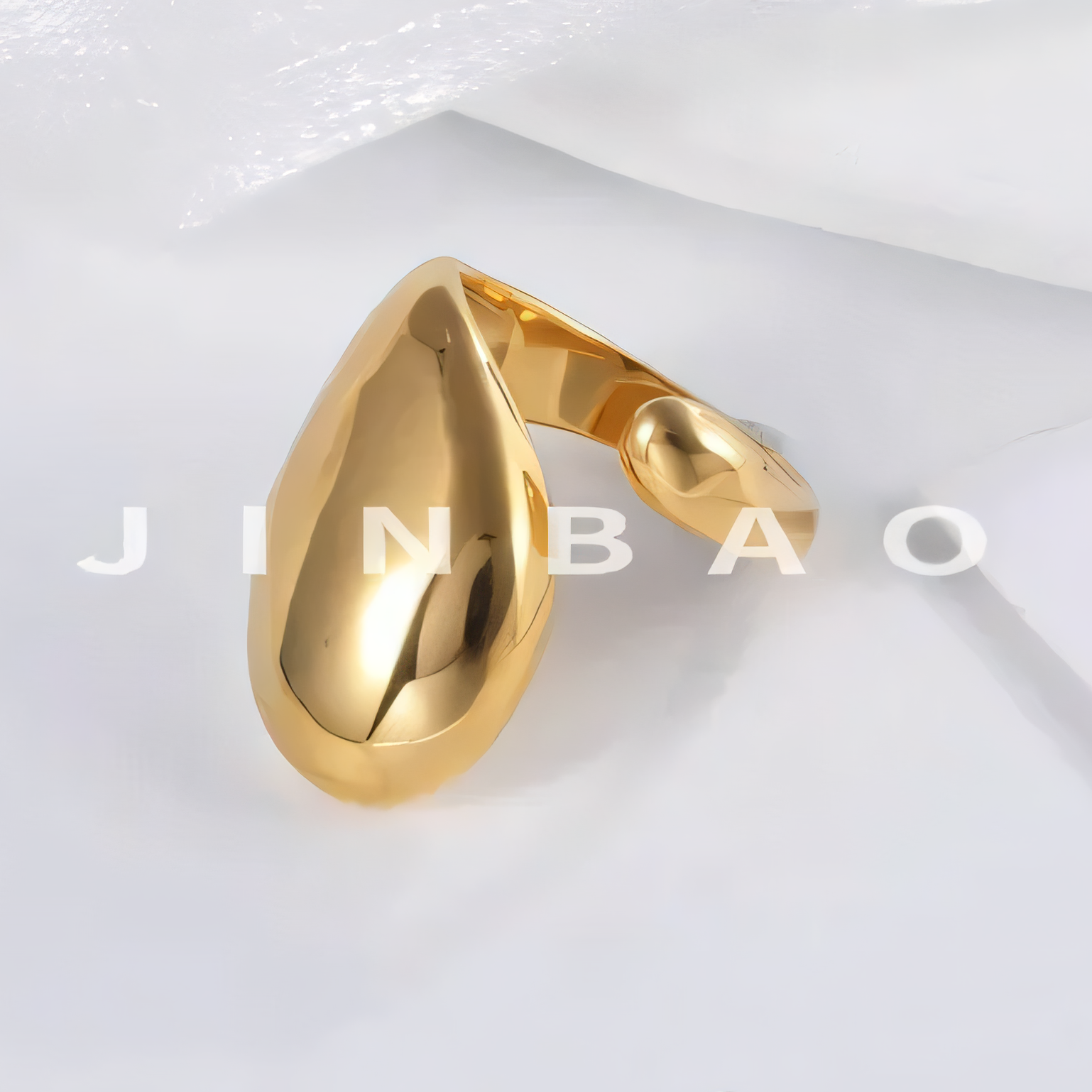 24k gold plated stainless steel ring for women simple style female ring