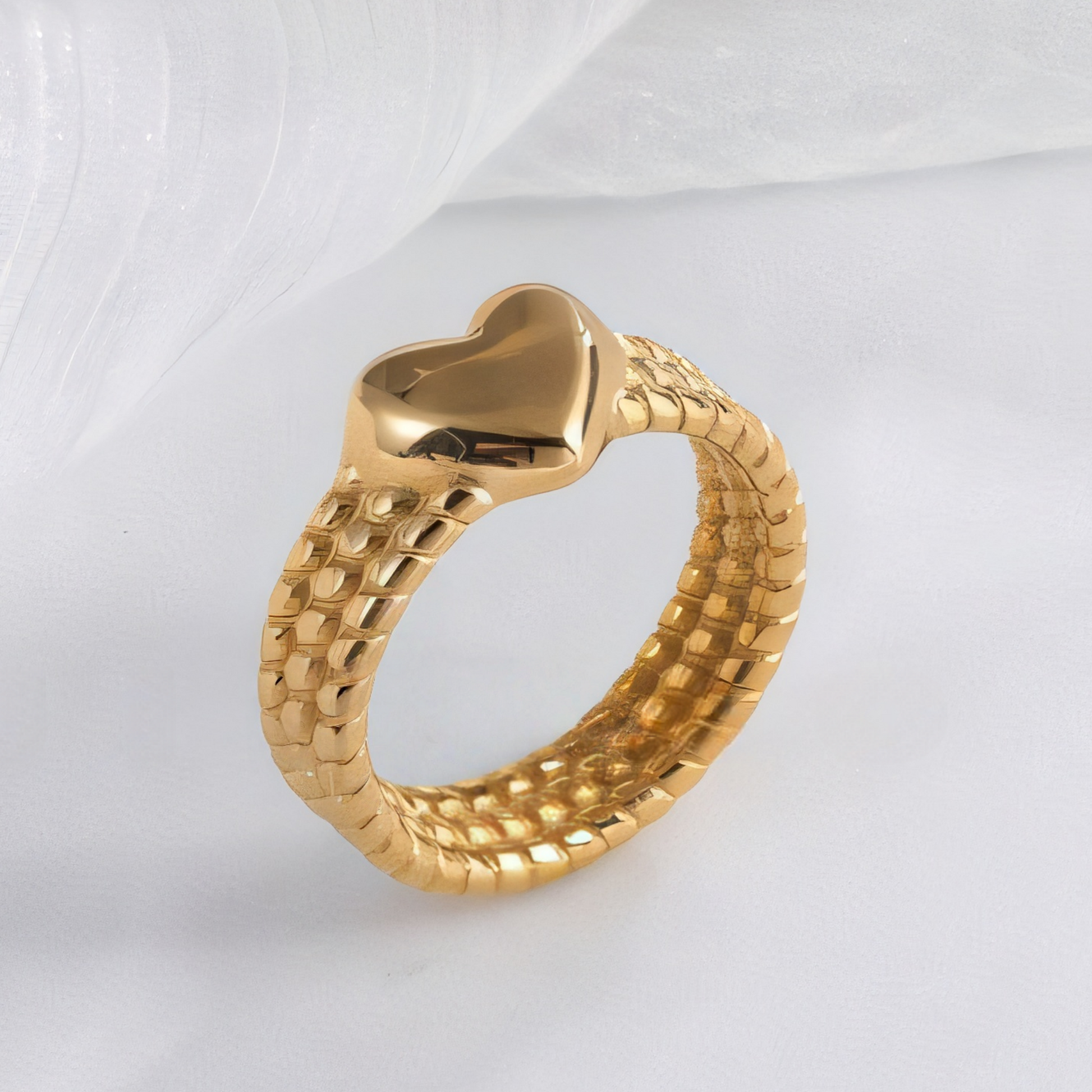 24K Gold Plated Stainless Steel Rings with Artificial Gemstones & Pearls