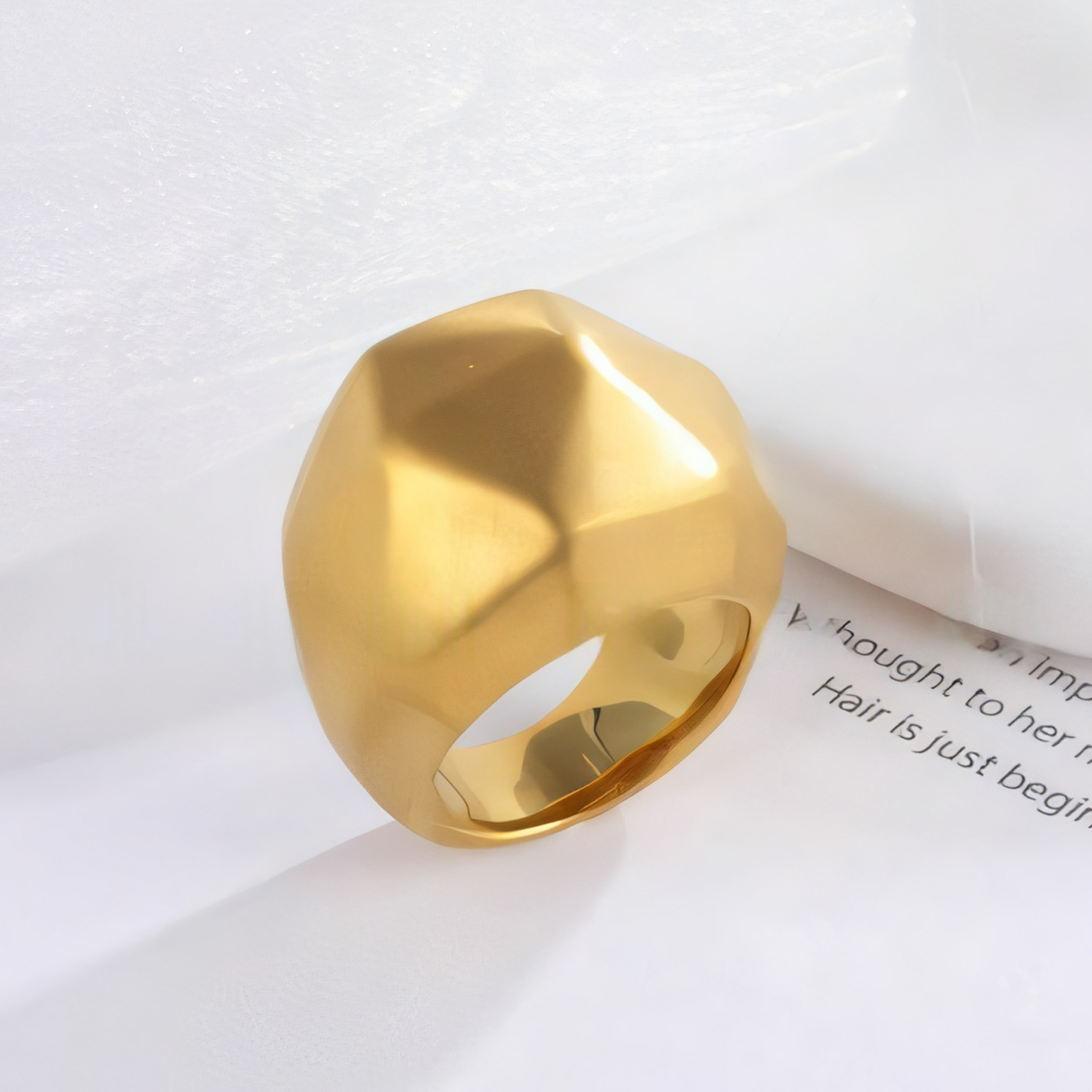 Stainless Steel Wave Design Ring, Trendy Fashion Jewelry for Women