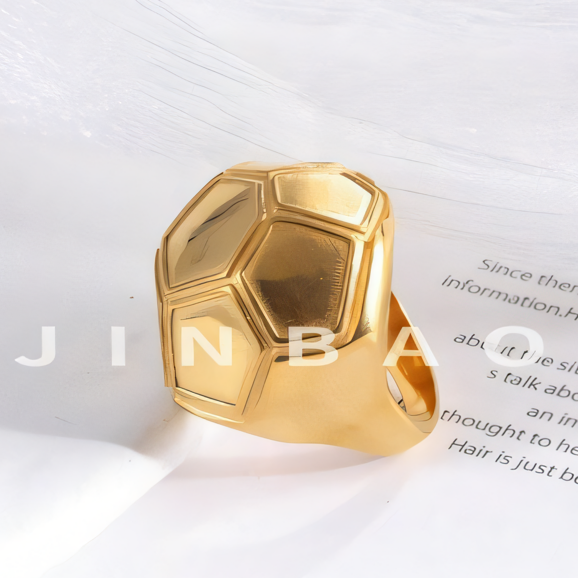 Geometric Hexagonal Stainless Steel Ring Colorful Design for Women | G004504