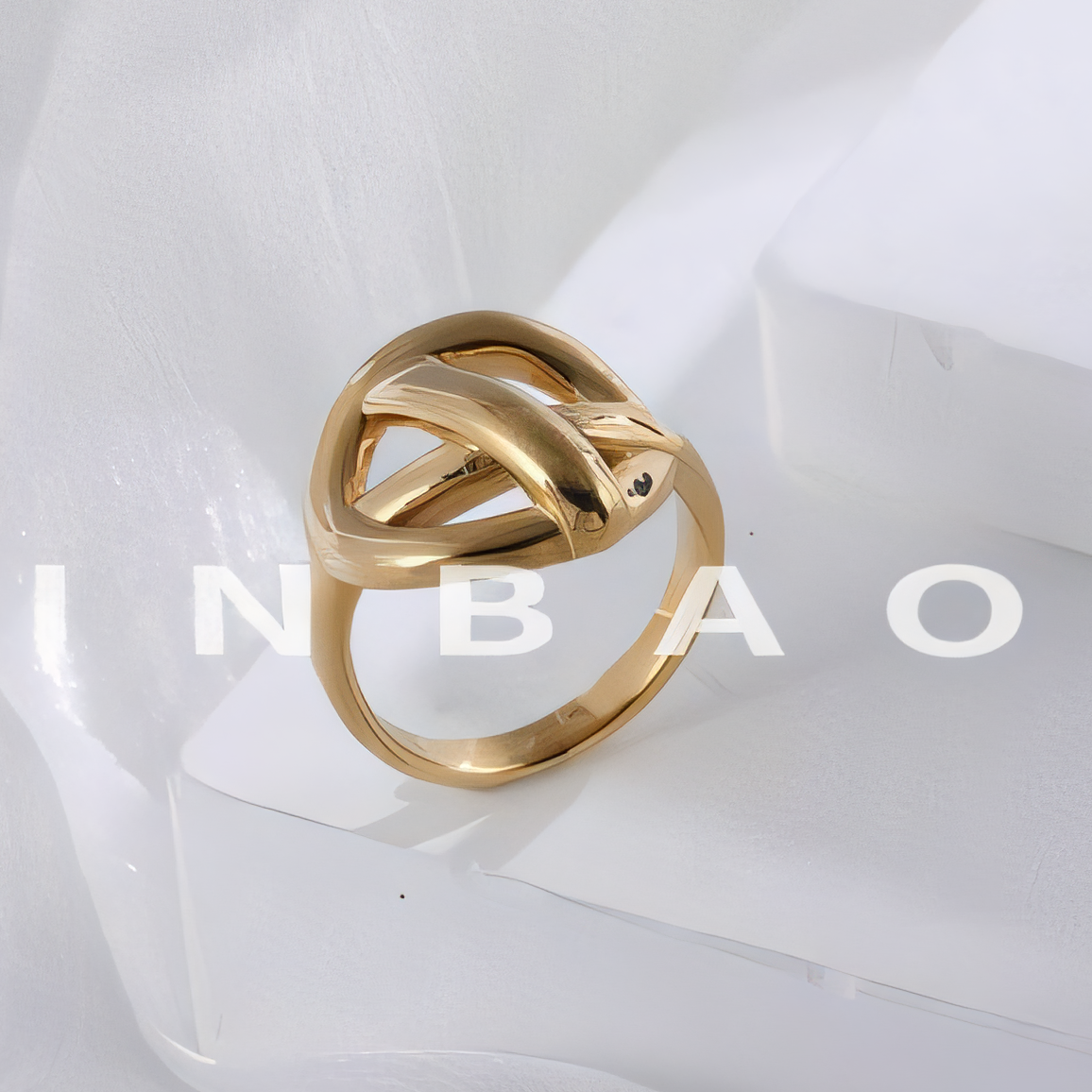 Geometric Intertwined Stainless Steel Ring Women's Elegant Minimalist Band | N00663