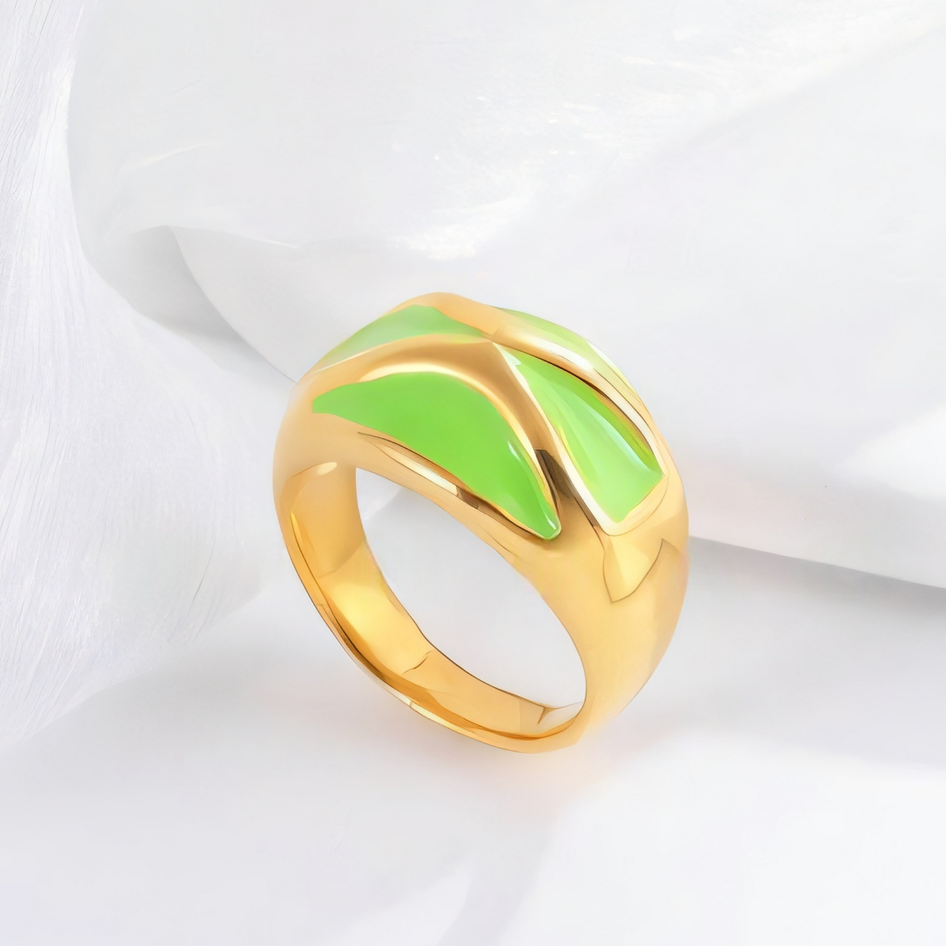Stainless Steel Wave Design Ring, Trendy Fashion Jewelry for Women
