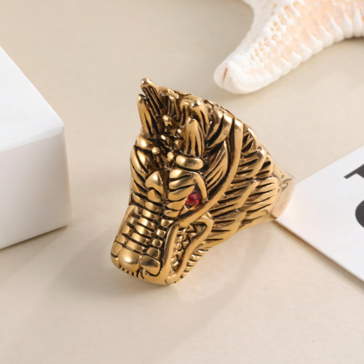 Gothic Dragon Stainless Steel Ring Punk Biker Jewelry | DZ426