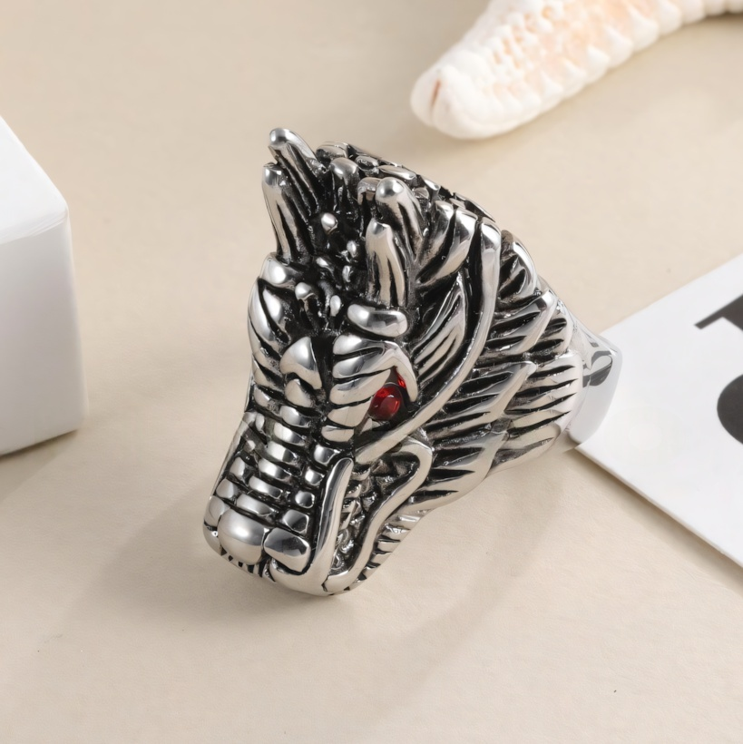 Gothic Dragon Stainless Steel Ring Punk Biker Jewelry | DZ426