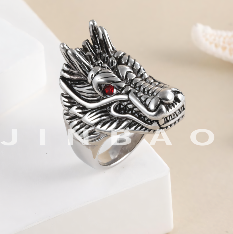 Gothic Dragon Stainless Steel Ring Punk Biker Jewelry | DZ426