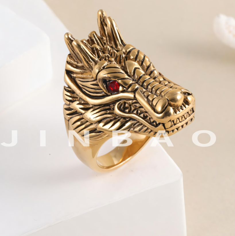 Gothic Dragon Stainless Steel Ring Punk Biker Jewelry | DZ426