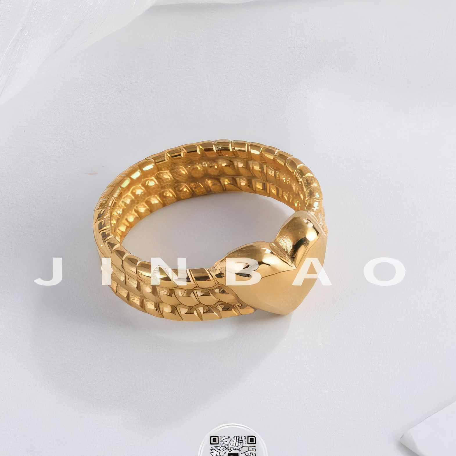 Heart-Shaped Woven Design Light Luxury Stainless Steel Couple Ring | G00530