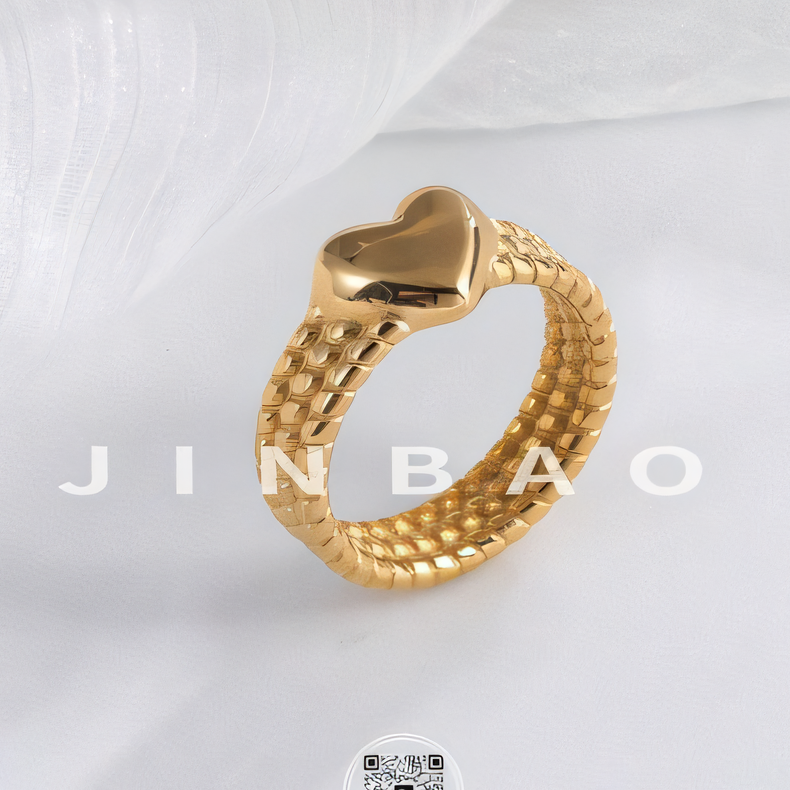 Heart-Shaped Woven Design Light Luxury Stainless Steel Couple Ring | G00530
