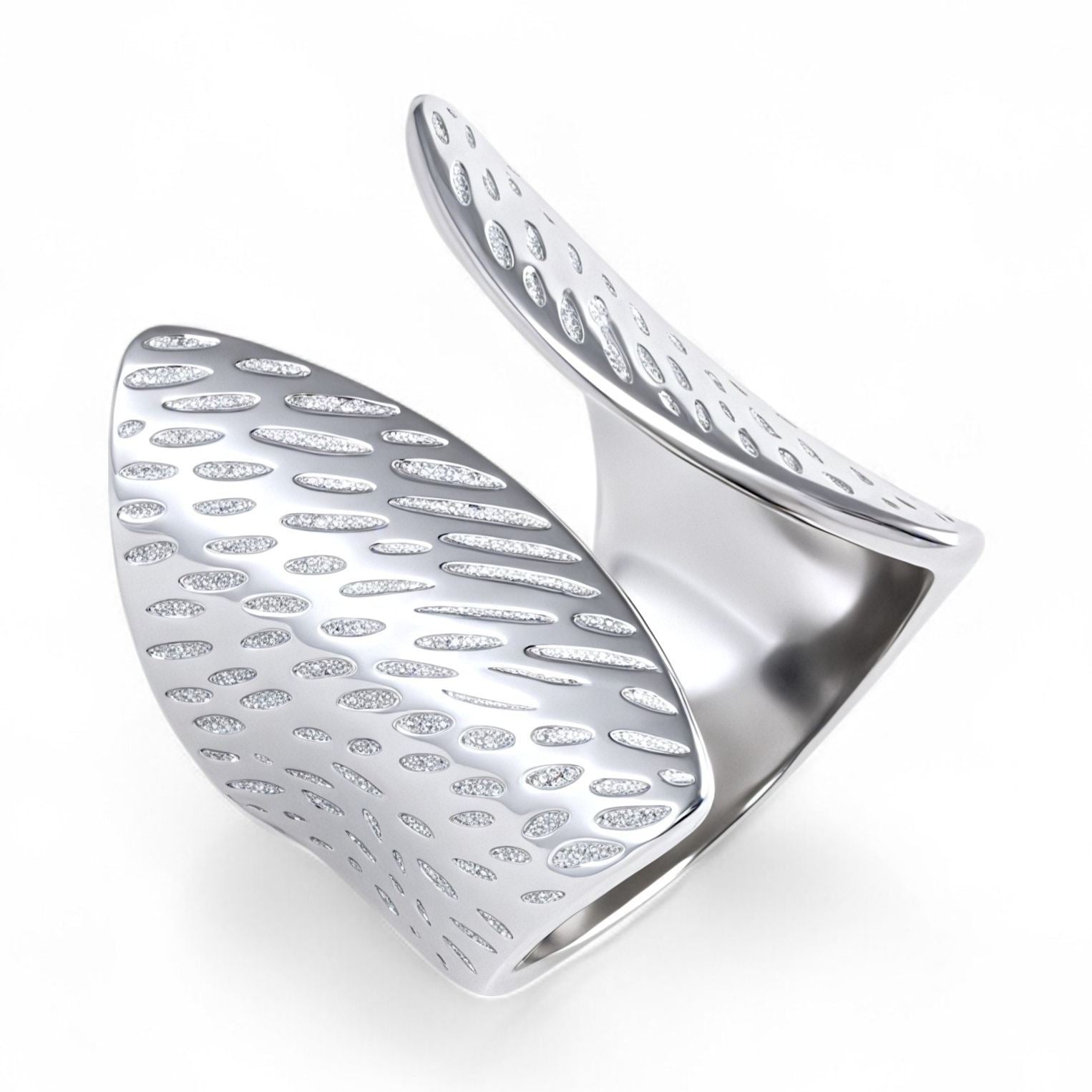 Contemporary Wave Design Stainless Steel Women Ring丨G004247