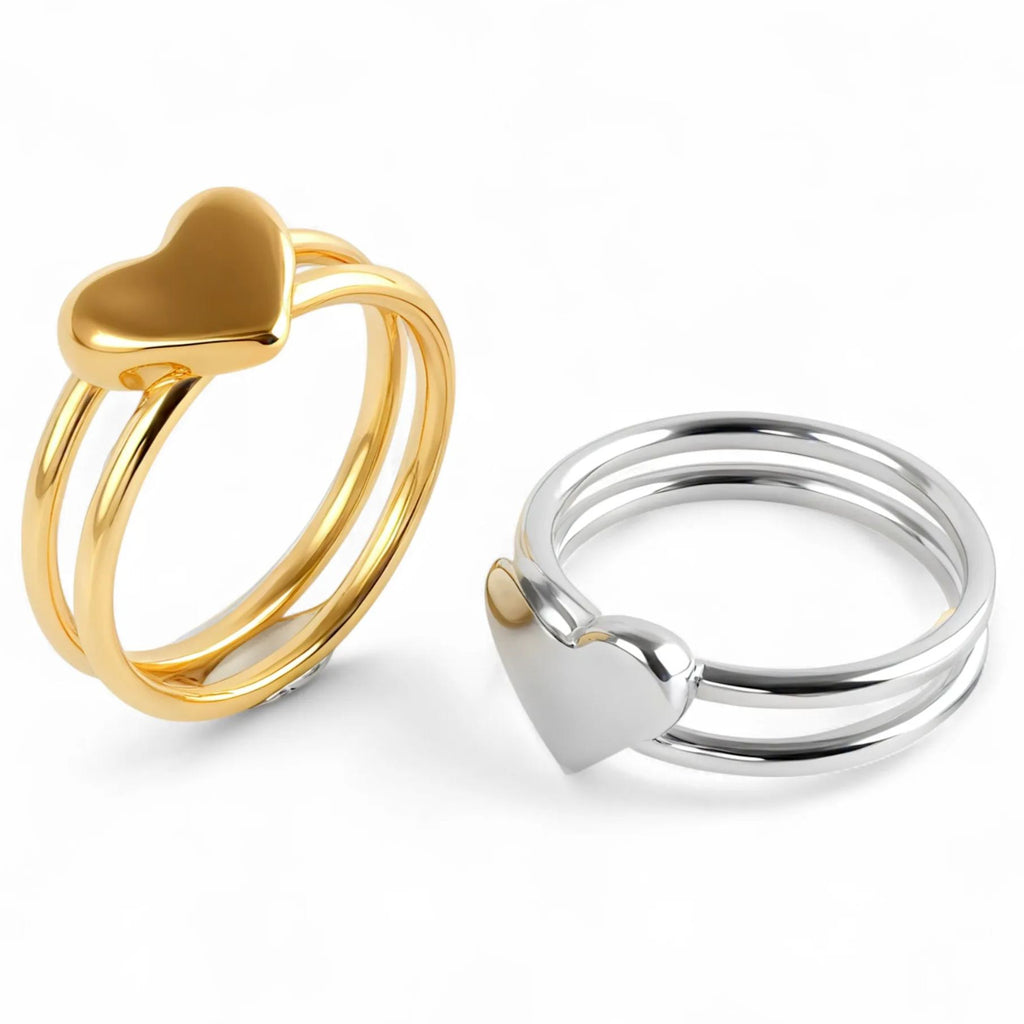 Modern Heart Design Stainless Steel Ring Simple and Fashionable for Women | N00634