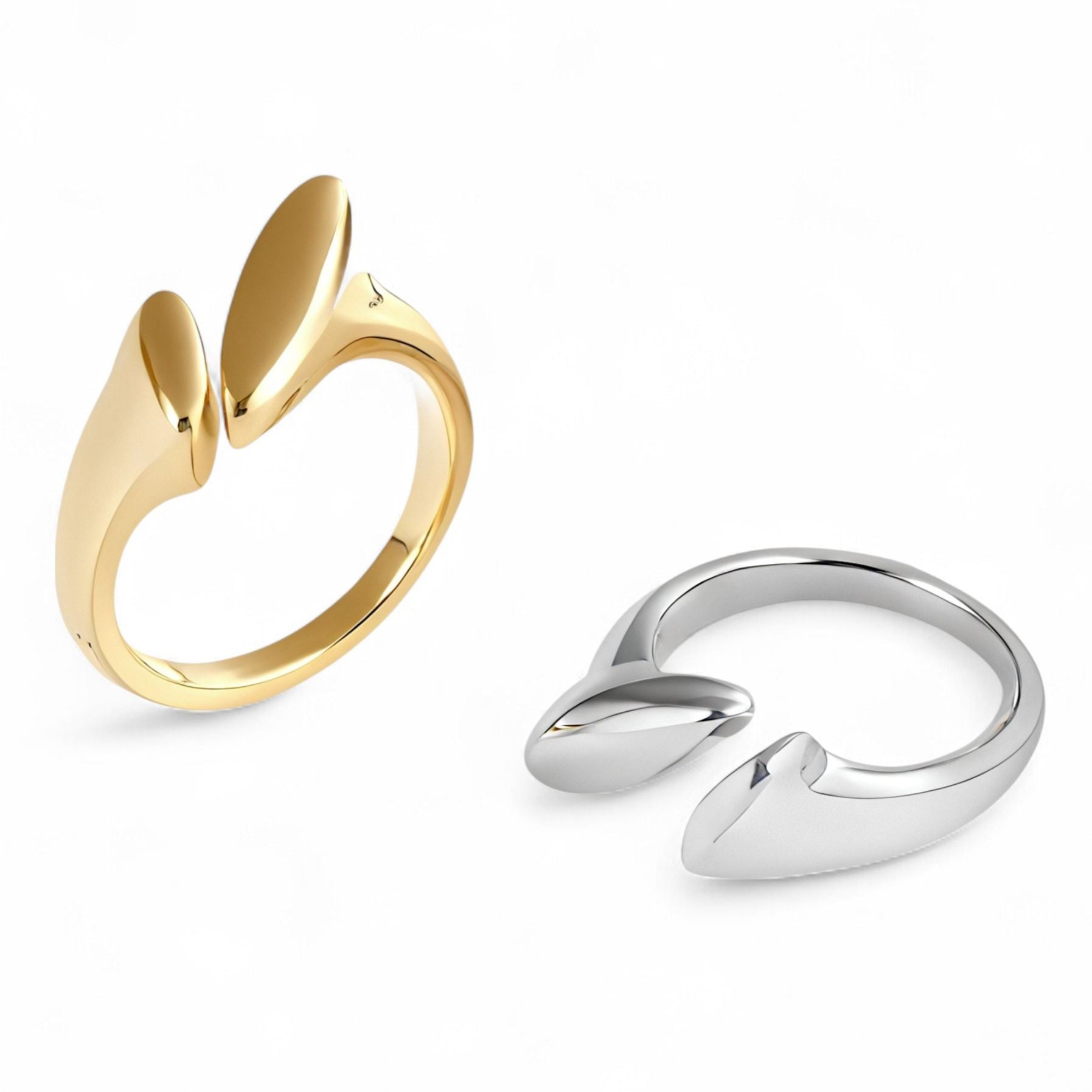 Modern Creative Stainless Steel Split Ring Women's Ring | N001047