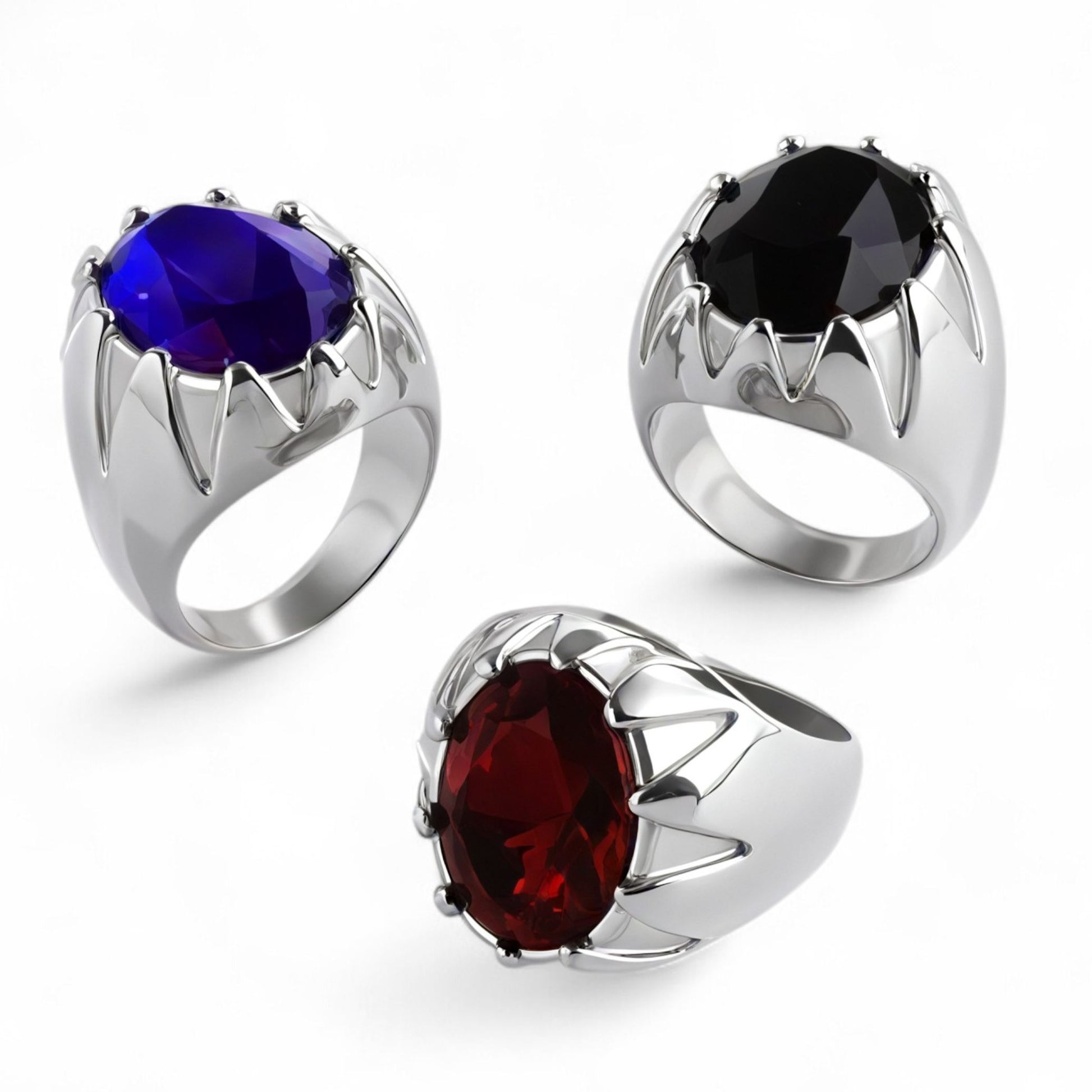 Vintage Gemstone Ring with Gemstone Inlay Stainless Steel Design for Men | K002239
