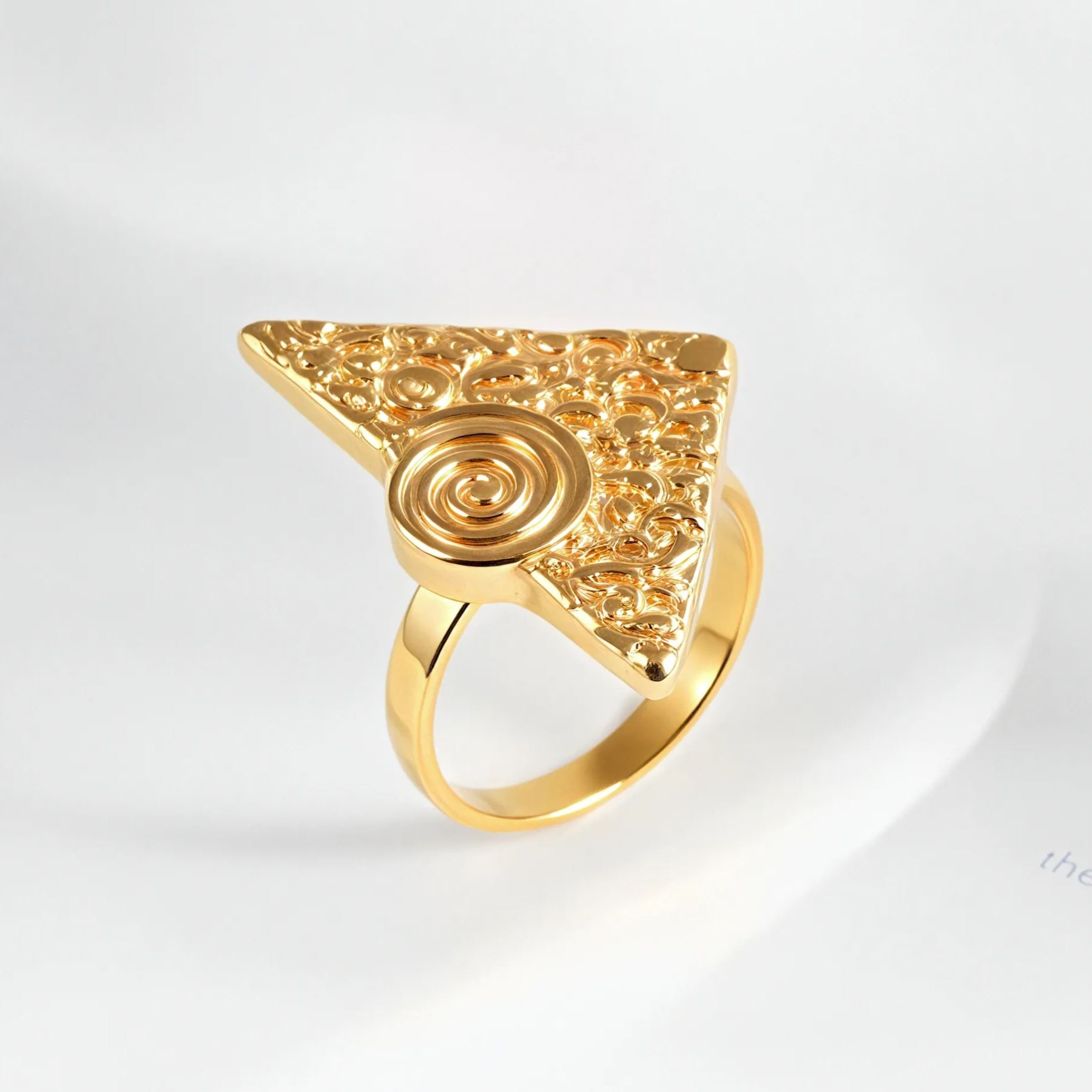 Unique Triangle Spiral Ring Men's Fashion Stainless Steel Ring | G003591