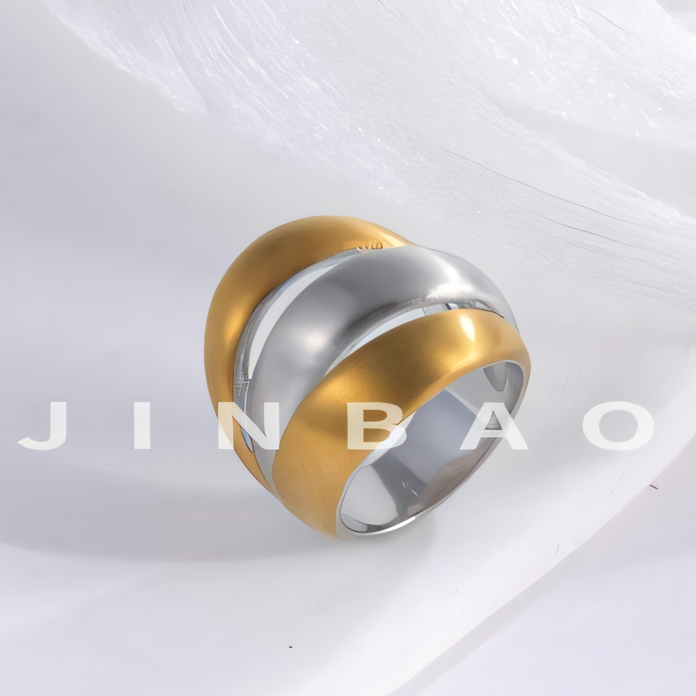 Intertwined design women's stainless steel ring | G003408-1